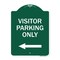Signmission Reserved Parking Visitor Parking W/ Left Arrow, Green & White Alum Sign, 18" x 24", GW-1824-23021 A-DES-GW-1824-23021 - alternate 1